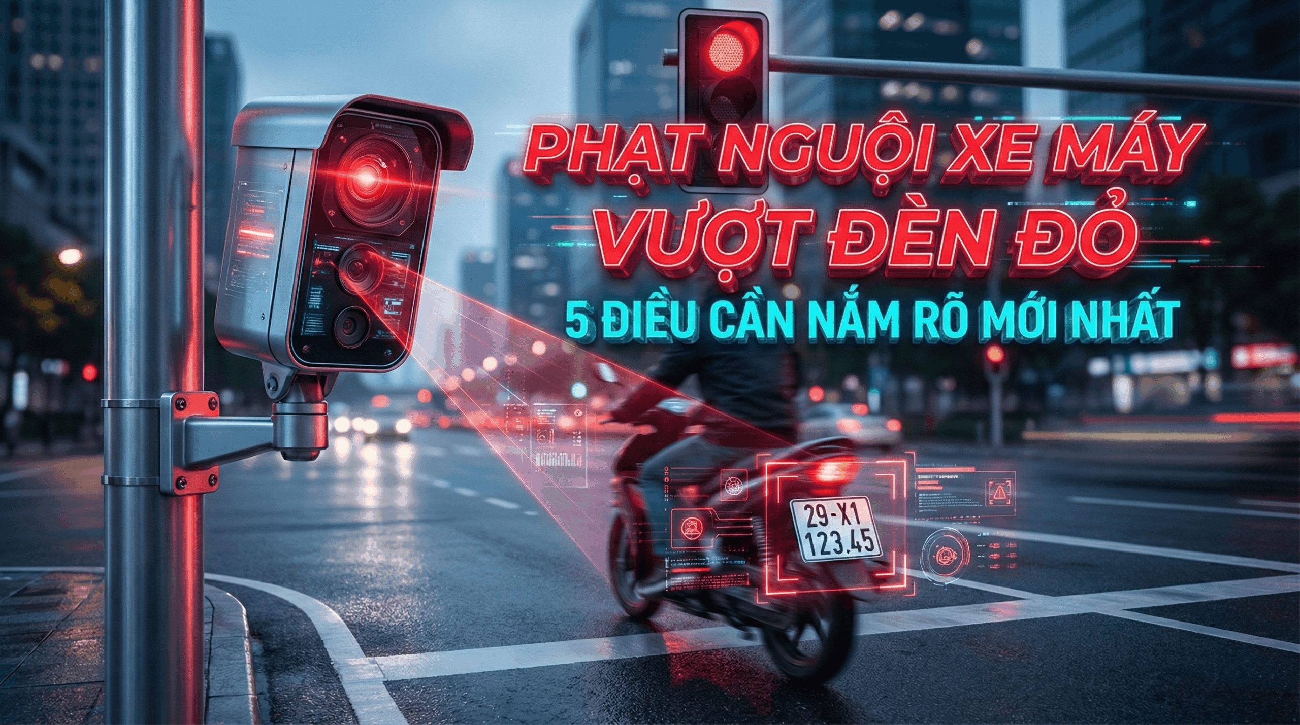 5 Điều cần nắm rõ về phạt nguội xe máy vượt đèn đỏ Mới Nhất